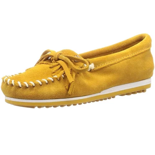 Minnetonka Women's Kilty Plus Suede Moccasins Marigold Size US Women's 5.5 PAIR