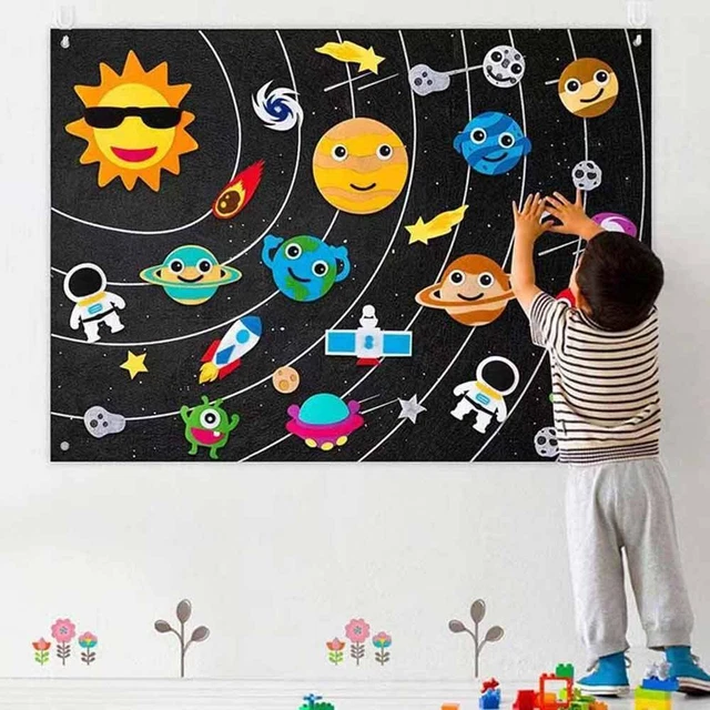3.5Ft Children's Teaching Felt Board Farm Animal Felt-Board Story Set Kid Toy UK