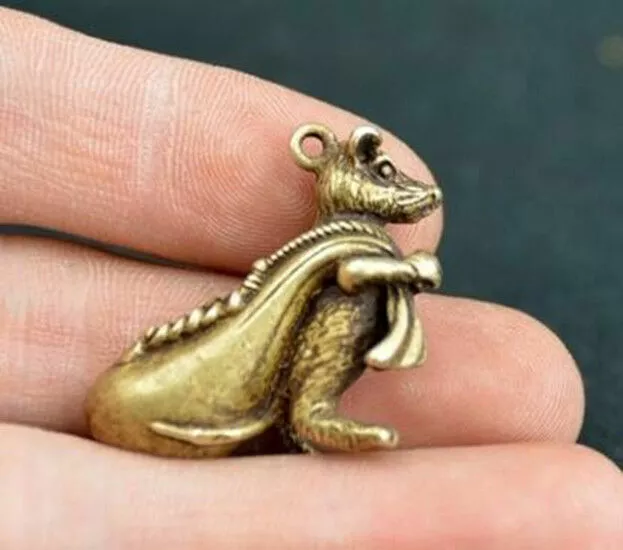 China's archaize brass mouse Small pendant 3.5cm