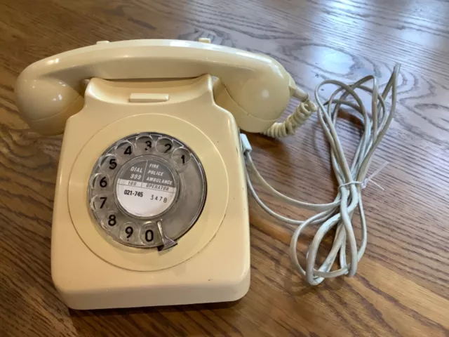 Vintage 1981 Cream BT Rotary Home Landline Telephone GPO 8746G WORKING