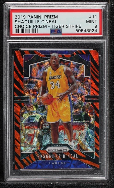 2019-20 Panini Prizm Choice Tiger Stripe Shaquille O'Neal #11 PSA 9 MINT HOF