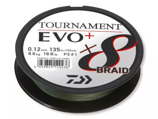 Daiwa Tournament Flechtschnur X8 BRAID EVO+ dark green 135m (23,70 EUR/100 m)