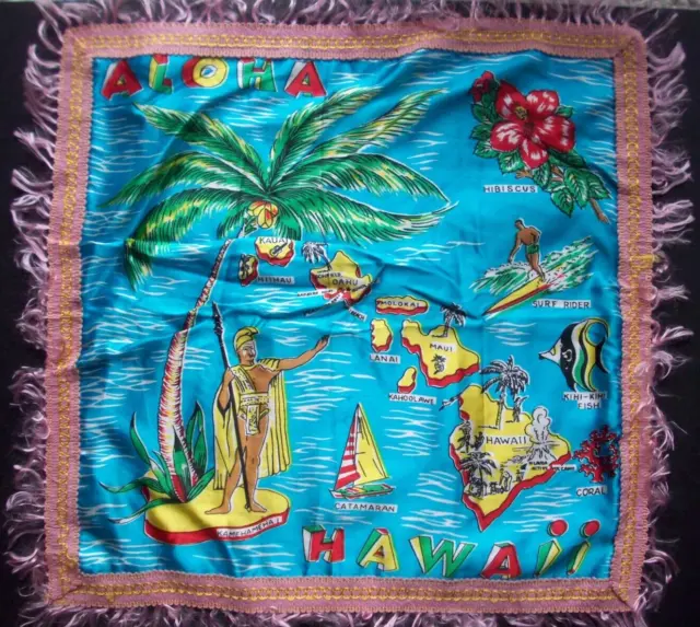 Vintage HAWAIIAN ISLANDS Hula Surfer Hawaii pillow cover