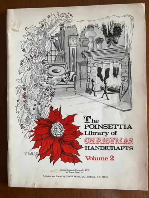 Biblioteca de Artesanías de Navidad Poinsettia 1976 88 pgs.