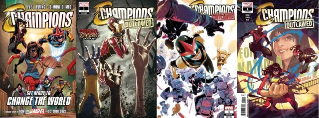 Champions #1 Comic SET (4) All Variants 2020 Pre Sell Incentive Outlawed lot