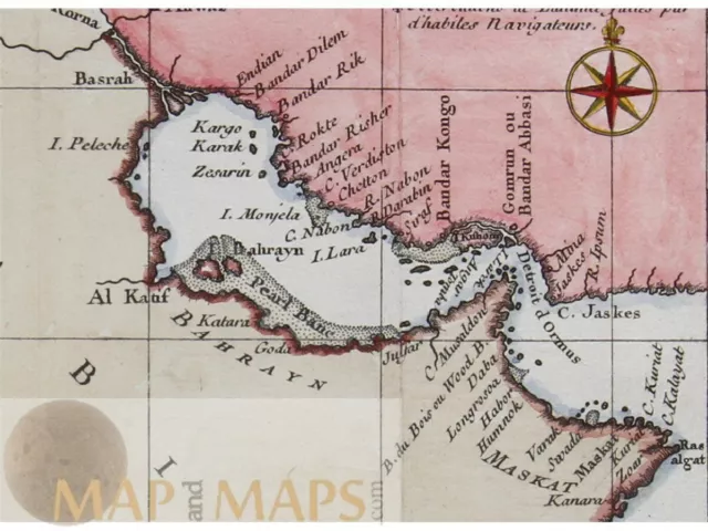 Carte de la coste d'Arabie, Mer Rouge et Golfe de Perse.Carte antique... 2