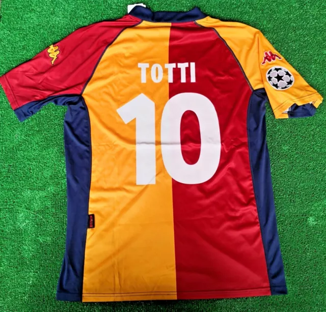 🟨🟥Maglia Roma 2001/2002 TOTTI MONTELLA BATISTUTA scudetto Champions vintage