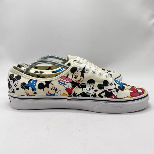 VANS Classic Low Disney Mickey Mouse Mens Size 11.5 US Ivory White Athletic Shoe 3