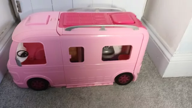 Barbie Pink 24" Motorhome Dream Campervan Mattel 2016 with Toy Slide Pool