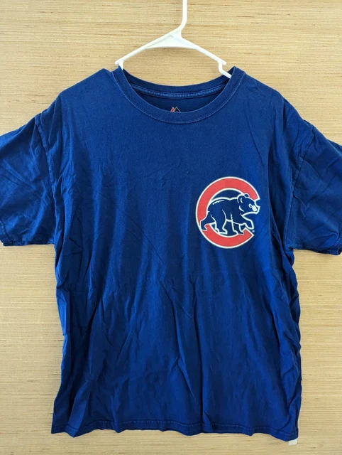 Majestic Chicago Cubs Kris Bryant 17 Mens Shirt Large Blue World Series MLB