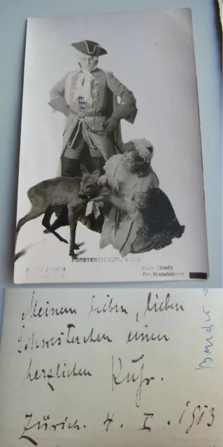 Acteur Heinz Percy Stieda (1881-1948): Photo Zurich, Avec Dédicace 1913