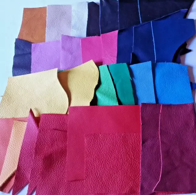 *Restposten* Kleine echte Lederreste Bunt gemischt 300g Basteln Patchwork