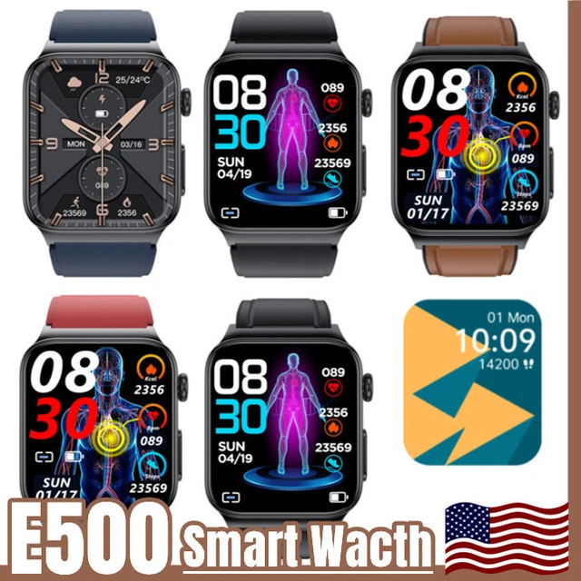 E500 BLOOD GLUCOSE Smart Watch ECG Monitoring Blood Pressure Fitness