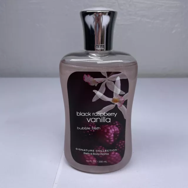 Bath & Body Works Signature negro frambuesa baño de burbujas de vainilla descontinuado