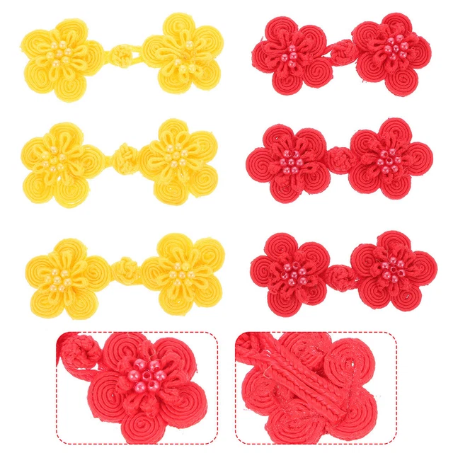 6 piezas Heongsam hebillas cierre de capa sujetadores sujetadores de costura botones