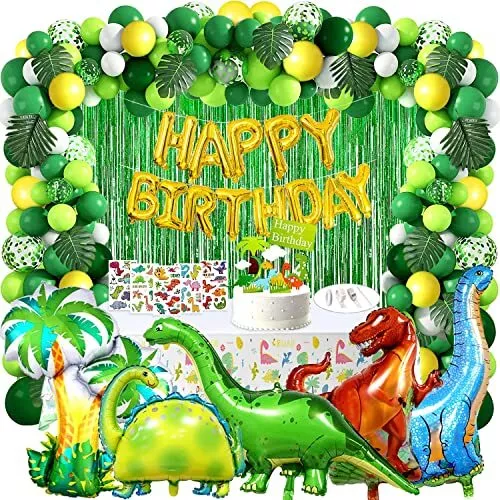 Cumpleaños De Dinosaurio Globos Decoración 176 Piezas Para Niños 3 4 5 Años Set