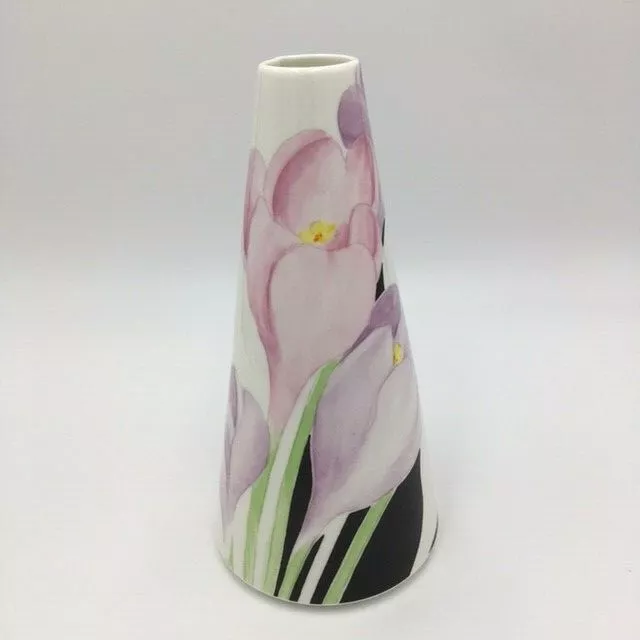 Vase Bone China Mikasa Vintage Art Deco Spiral Japan 8" Michael Lax Design