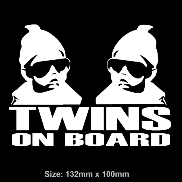 Twins Baby On Board Sticker Decal Vinyl Car Disney Sign Kiwi NZ