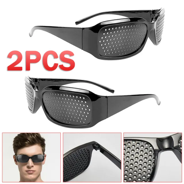 2Pack Pinhole Glasses Anti-Myopia Small Holes Vision Correction Eye Exercise