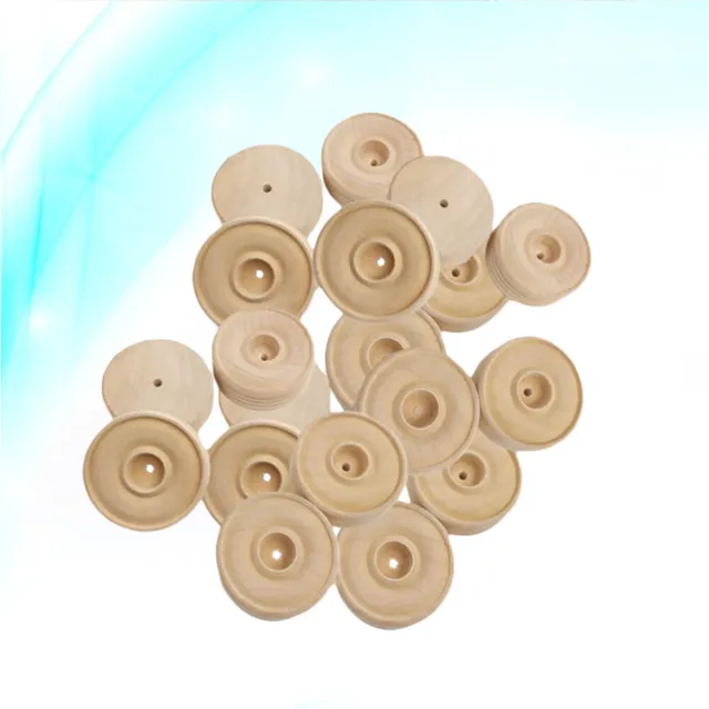 25 Pcs Toy Accessories DIY Wooden Tires Round Wheels Car Accesories