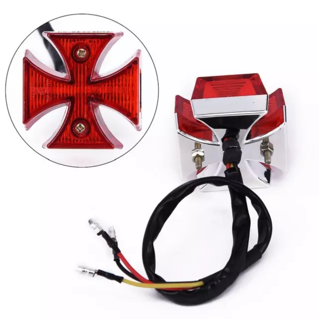 Universal Motorcycle Bike Cross LED Rear Tail Brake License Plate Light Lamp For