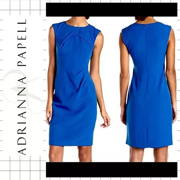 Adrianna Papell Royal Blue  Sleeveless Shift Dress Sz 8! Euc!