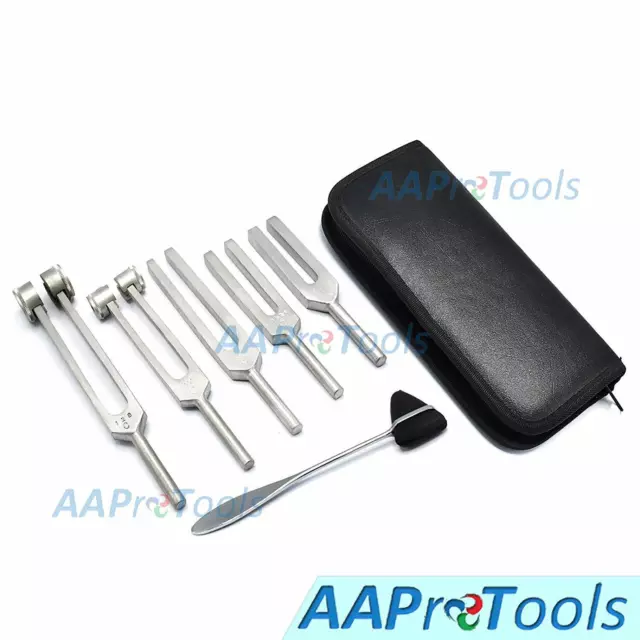 6 pcs Tuning Fork C128 C512 C256 C1024 C2048 + Reflex Percussion Taylor Hammer