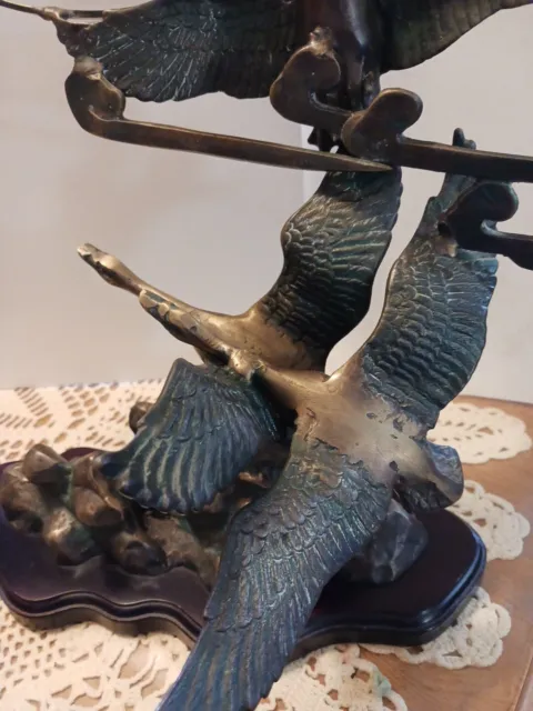 Rosenthal Netter, Brass Flying Geese Sculpture, 21" Tall, Beautiful Piece! 3