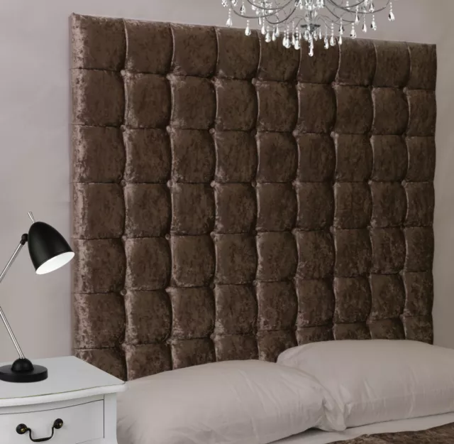 Monaco Wall Fixing High Bed Headboard Crush Velvet All Sizes & Colours