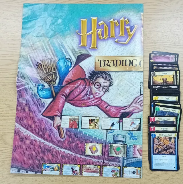 Harry Potter Tcg Trading Card Game 2001 - 32 Cards, Some Duplicates, & Game Mat