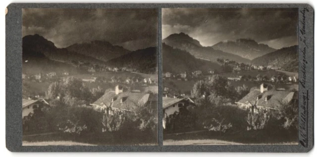 Stereo-Fotografie Fotograf unbekannt, Ansicht Berchtesgaden, Café Wildluftweg,