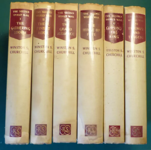 The Second World War (Winston S Churchill. COMPLETE Set Vol 1 - 6 Hardback 1956