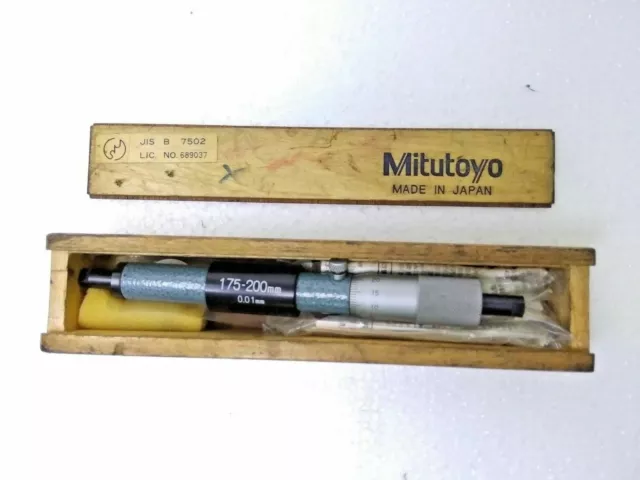 Mitutoyo Tubulaire Intérieur Micromètre Gamme :175-200mm Résolution:0.01mm - New