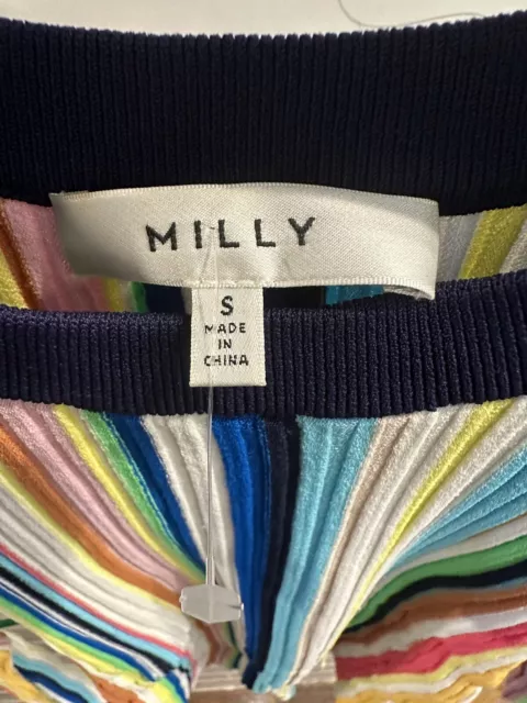 Milly Vertical Stripe Rainbow Top S 3