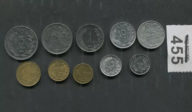 Set of  10   coins of    Turkey