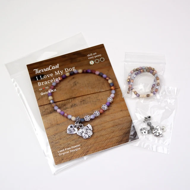 Kit de fabricación de joyas de pulsera TierraCast I Love My Dog-SP6900