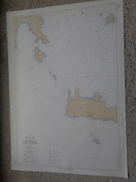 CARTE  MARINE Grèce De Akra Tainaro à Nisos Milos et partie ouest de Nisos Kriti