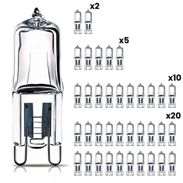 25w / 40w G9 Halogen Lamps Clear Capsule Light Bulbs 240v 1x 2x 4x 20x 50x Packs