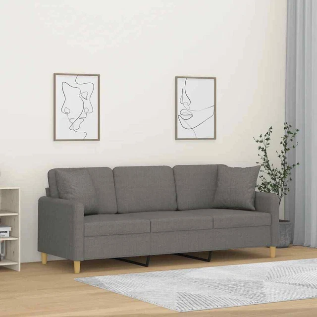 Sectional Sofa Couch with Pillows and Cushions for Living Room Fabric vidaXL