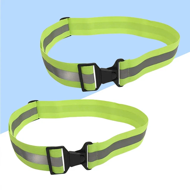 2 pz Nastro Riflettente Biciclette Running Gear Verde Cintura Riflettore Notte