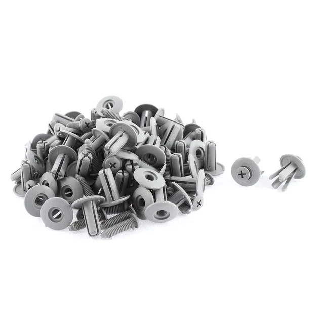 30 Rivets Plastiques 9mm Gris - Clips Fixation Garde-Boue, Pare-Chocs Et Ailes Voiture