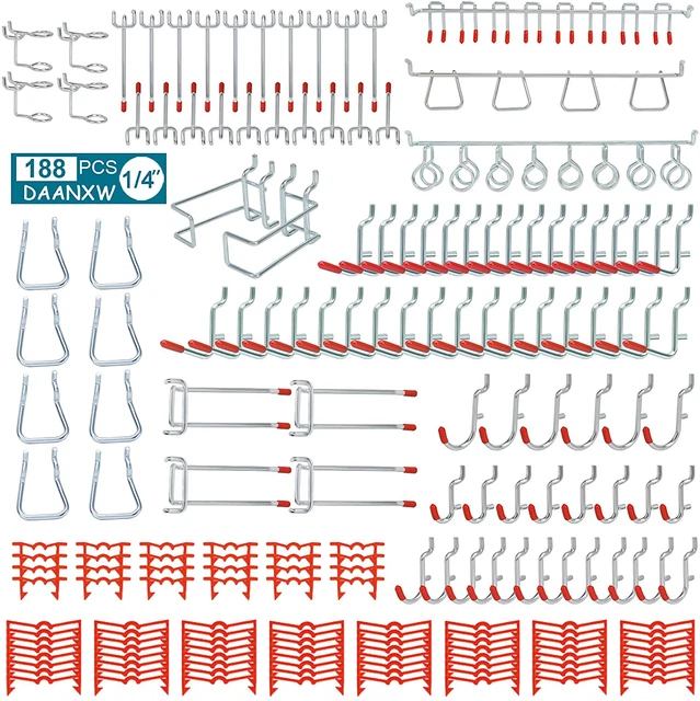1/4 Inch Heavy Duty Pegboard Accessories Organizer Kit 1/4 Inch Pegboard Atta...