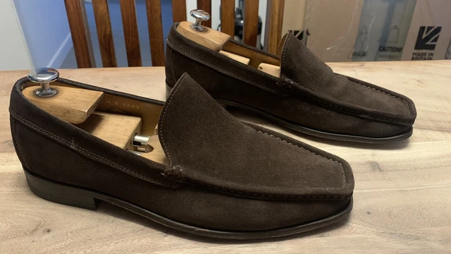 Mocassini da uomo Charles Tyrwhitt marrone pelle scamosciata pelle scamosciata taglia UK9