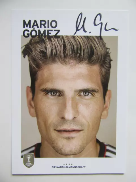 Mario Gomez - signiert - DFB Autogrammkarte 2. Satz 2014 Weltmeister AK 4. Stern