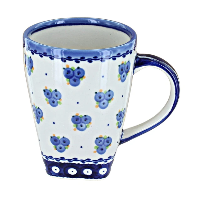 Blue Rose Polish Pottery Country Berry Large Coffee Mug