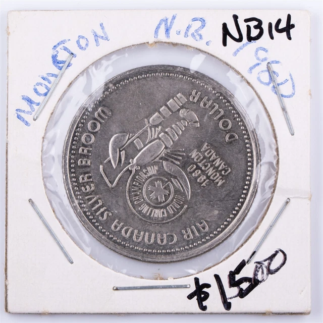 $1 1980 Moncton, New Brunswick NB14 Ni Canadian Municipal Token