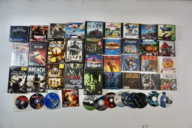 HUGE LOT OF 45 PC Video Games PC CD Rom $106.15 - PicClick CA