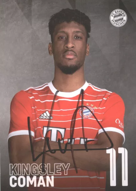 Kingsley Coman UH Autogrammkarte original sig FC Bayern München 2022-23 7762 D