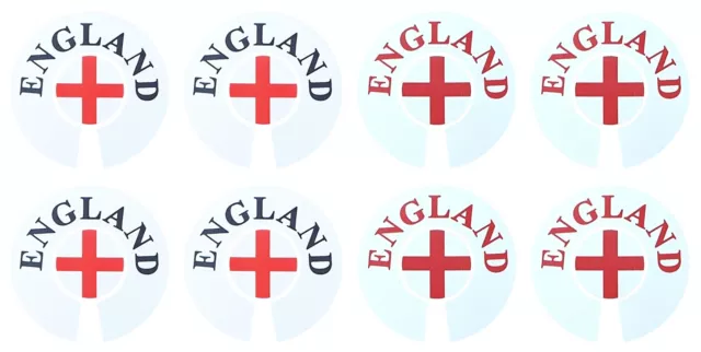 Acclaim Jumbo 6 cm 1 x England White Red 1 x White Black Red Lawn Bowls Stickers