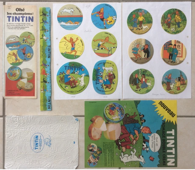 Tintin - kuifje - autocollants + documents fromage tintin - 1981